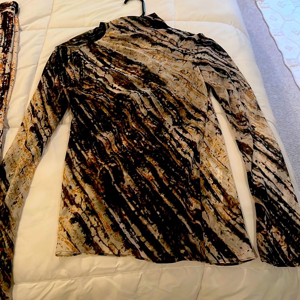 Zara 2 piece pants and sheer top set, Multi color size S&L